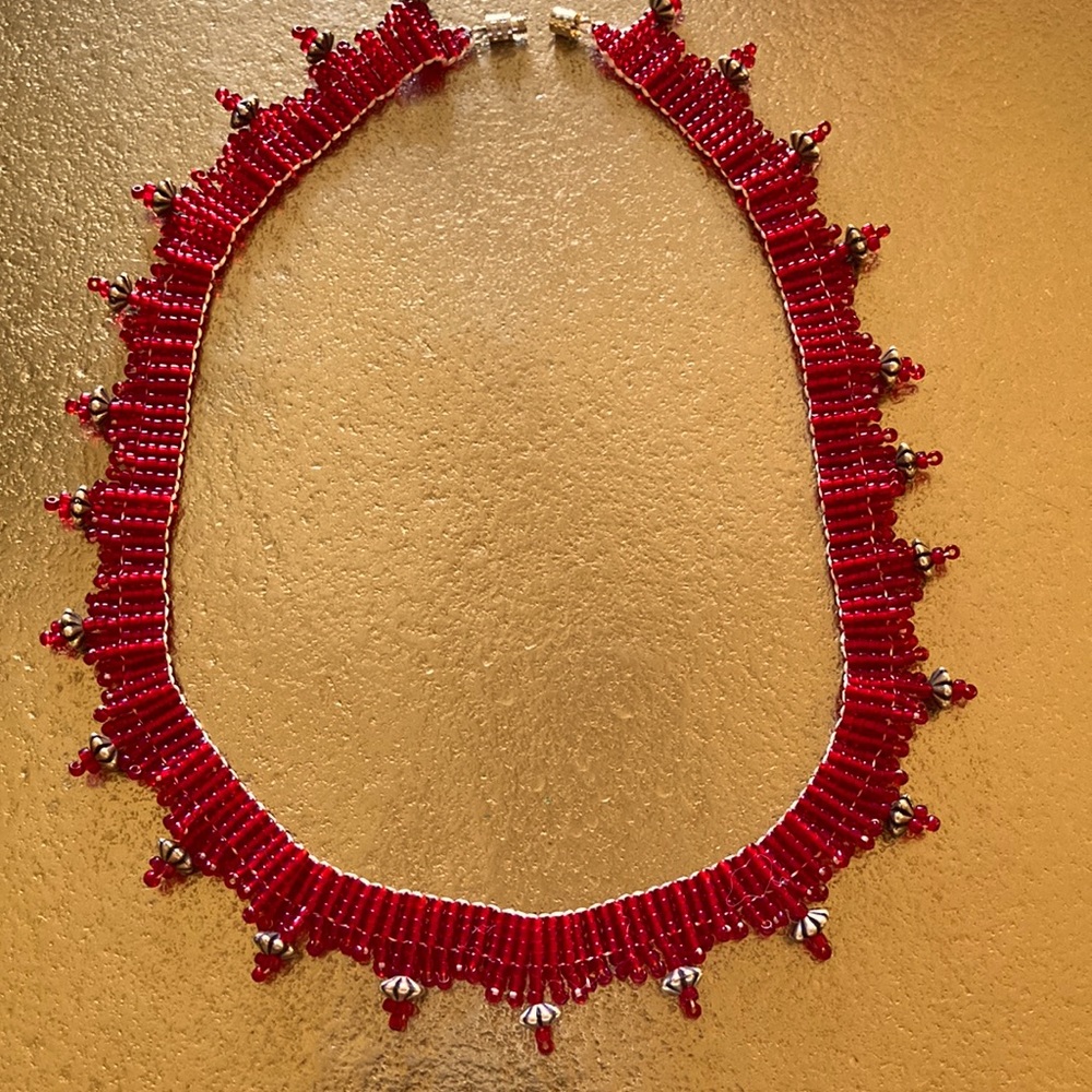 Vintage 80’s One-of-a-Kind Handmade Beaded Collar Necklace
